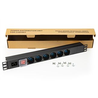 Link LK10062 multipresa da rack 19" 6 prese universali con presa per cavo alimentazione c20