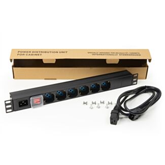 Link LK10062C multipresa da rack 19" 6 prese universali con cavo alimentazione c14 maschio removibile