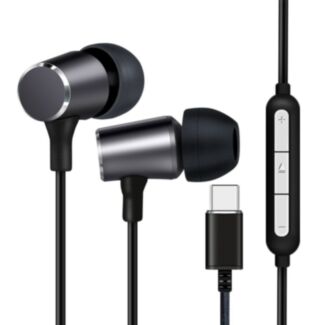 Link LK10N earphones with microphone with control volume connector USB-C, black