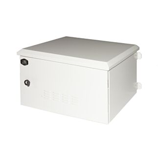 Link LK190645IP armadio rack 19 pollici 6U per reti da esterno classe protezione IP55 misure mm (L)600x(P)450x(A)333 grigio chiaro con ventole