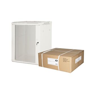 Link LK1912UGF rack cabinet 19" 12U wall-mount (H) 635 X (W) 600 X (D) 450 grey flat-pack glass door