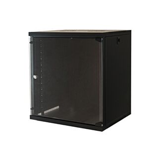 Link LK1912UN rack cabinet 19" 12U wall-mount for networks (H)620 X (W)540 X (D) 450 mm glass door, black