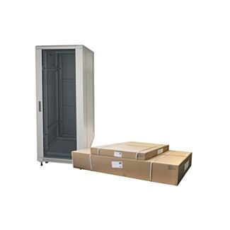 Link LK1932U66GFP rack cabinet 19" for networks 32U (H)1610, (W)600, (D)600 flat-pack glass door, grey
