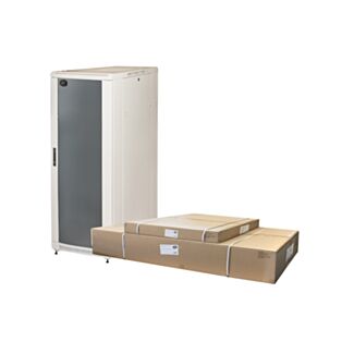 Link LK1932U68GFP rack cabinet 19" for networks 32U (H)1610, (W)600, (D)800 glass door flat-pack, grey