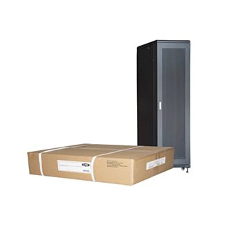 Link LK1942U610NFP rack cabinet 19" 42U (H)2055, (W)600, (D)1000 flat-pack perforated door, black