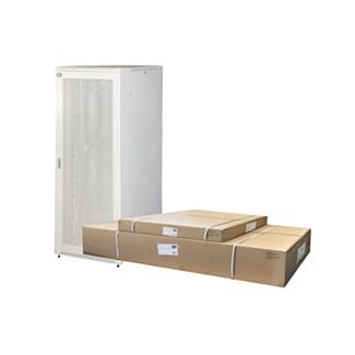 Link LK1942U810FP rack cabinet 19" 42U (H)2055, (W)800, (D)1000 perforated door flat-pack with cable management side, grey