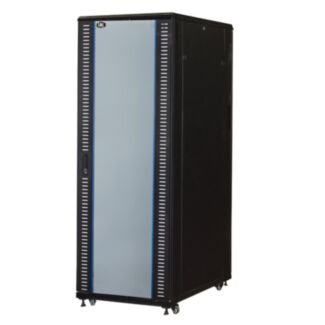 Link LK1942U810NV armadio rack 19" 42U (A)2055, (L)800, (P)1000 porta vetro colore nero con guidacavi laterale