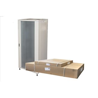 Link LK1942U88GFP armadio rack 19" 42U (A)2055, (L)800, (P)800 colore grigio porta vetro disassemblato con guidacavi laterale