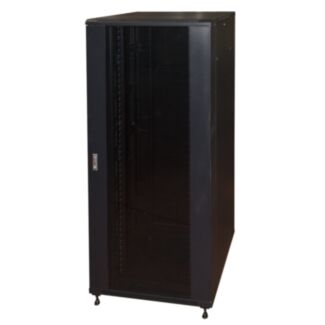 Link LK1942U88N armadio rack 19" 42U (A)2055, (L)800, (P)800 colore nero porta vetro con guidacavi laterale