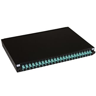 Link LK24FOSC3 fibre optic panel 19" with 24 adapters SC simplex OM3 depth 250 mm, black