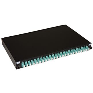 Link LK24LC3P fibre optic panel 19" with 24 adapters LC duplex OM3 depth 250 mm with pigtails installed, black