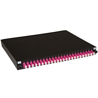 Link LK24LC4 fibre optic panel 19" with 24 adapters LC duplex OM4 depth 250 mm, black