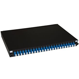 Link LK24LCSP pannello fibra ottica 19" con 24 adattatori LC duplex singlemode profondita' 250 mm con pigtail installati colore nero