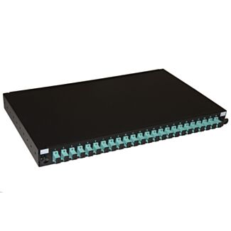 Link LK24SC3P pannello fibra ottica 19" con 24 adattatori SC simplex OM3 profondita' 250 mm con pigtail installati colore nero