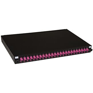 Link LK24SC4P pannello fibra ottica 19" con 24 adattatori SC simplex OM4 profondita' 250 mm con pigtail installati colore nero