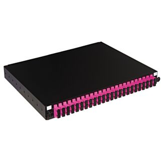 Link LK24SC4PD pannello fibra ottica 19" con 24 adattatori SC duplex OM4 profondita' 250 mm con 48 pigtail installati colore nero