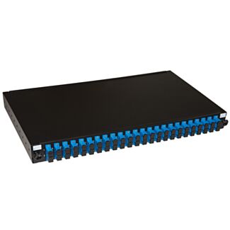 Link LK24SCSP pannello fibra ottica 19" con 24 adattatori SC duplex singlemode profondita' 250 mm con pigtail installati colore nero