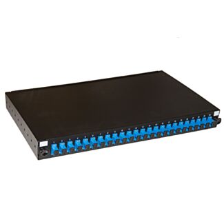 Link LK24SCSSP pannello fibra ottica 19" con 24 adattatori SC simplex singlemode profondita' 250 mm con pigtail installati colore nero
