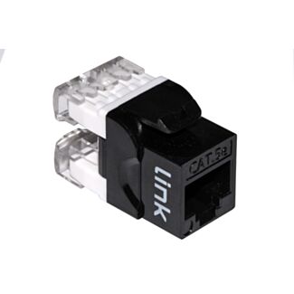 Link LK5EUB outlet network keystone jacks RJ45 category 5E UTP 180° gold-plated contacts 50 micron, black