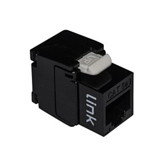 Link LK5EUTB outlet network keystone jacks RJ45 category 5E UTP toolless 180° gold-plated contacts 50 micron, black