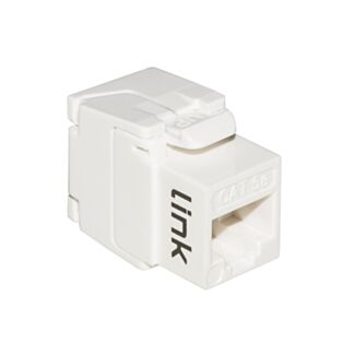 Link LK5EUTW outlet network keystone jacks RJ45 category 5E UTP toolless 180° gold-plated contacts 50 micron, white