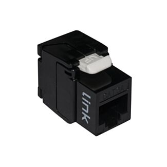 Link LK6AUTB outlet network keystone jacks RJ45 category 6A UTP toolless 180° gold-plated contacts 50 micron, black