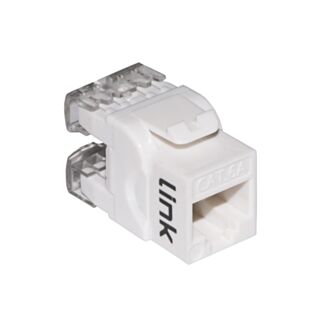 Link LK6AUW outlet network keystone jacks RJ45 category 6A UTP 180° gold-plated contacts 50 micron, white