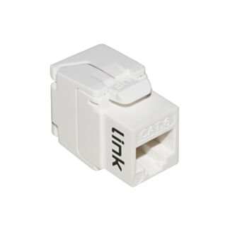Link LK6UTW outlet network keystone jacks RJ45 category 6 UTP toolless 180° gold-plated contacts 50 micron, white