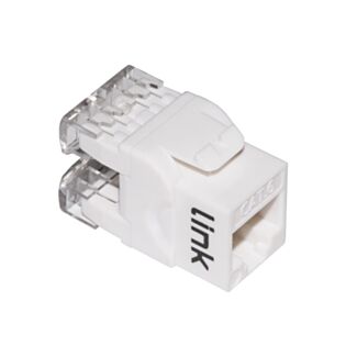 Link LK6UW outlet network keystone jacks RJ45 category 6 UTP 180° gold-plated contacts 50 micron, white