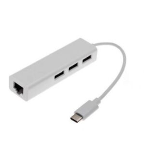Link LKADAT127 USB-C adapter male with outlet network RJ45 10/100 HUB 3 ports USB 2.0