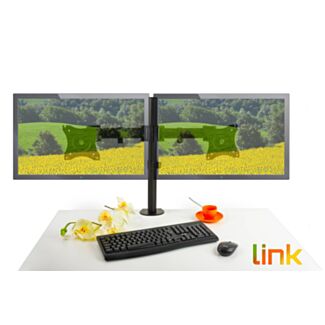 Link LKBR07 braccio da tavolo con morsa per 2 monitor 13-27", 3 snodi, fino a 8 kg