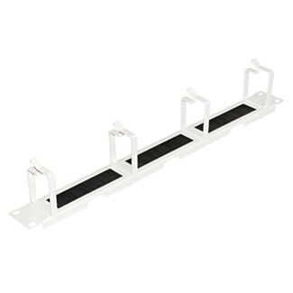 Link LKCOPBR cable management bar for cabinets 19" 1U 4 rings with cable entry and dust brush metal, grey