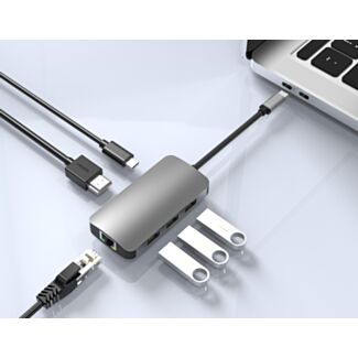 Link LKDOCK5P docking station 6 ports with network gigabit HDMI USB-C and 3 ports USB 3.0