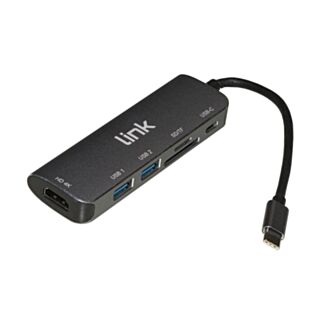 Link LKDOCK6 docking station USB-C with 6 ports: HDMI 4K, USB-C, 2xusb 3.0, card reader micro SD, SD/MMC