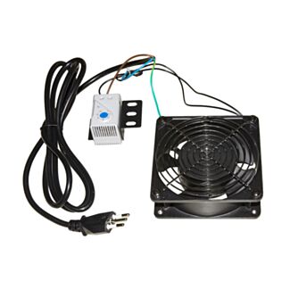 Link LKFANT fan 220 V 120x120 mm universal for rack cabinets with thermostat and power cable, black