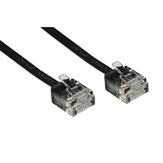 Link LKFCF10 cavo di rete Cat 6A UTP non schermato, ultrapiatto, connettori salvaspazio, 1 m, nero