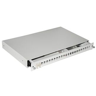Link LKFO24GR cassetto fibra ottica 24 porte per adattatori LC duplex e SC simplex 1 unità per installazione 19" grigio con binari telescopici