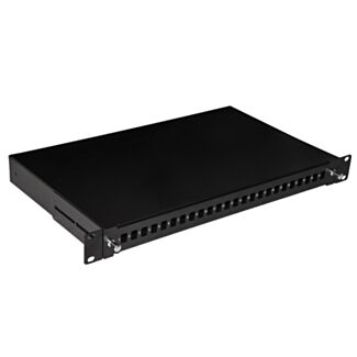 Link LKFO24N cassetto fibra ottica 24 porte per adattatori LC duplex e SC simplex 1 unità per installazione 19" nero con binari telescopici