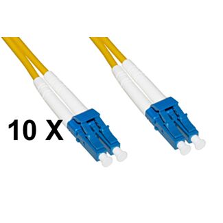 Link LKLCLC903E pack of 10 fibre optic patch cables LC-LC, single-mode, duplex, OS2, 9/125, 2 mm jacket, 3 m