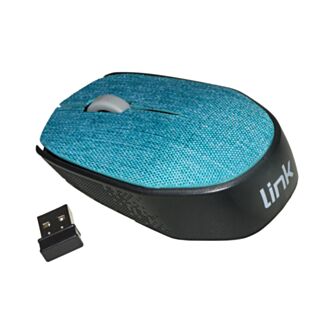 Link LKMOS08 mouse wireless in fabric colour light blue with receiver USB 1000 DPI
