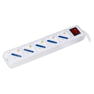 Link LKMP05IT power strip 5 universal outlets ITA/Schuko 10A - three-pin plug 10A with switch