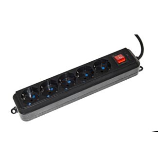 Link LKMP05N power strip 5 universal outlets ITA/Schuko 10/16A - plug 16A with switch, black