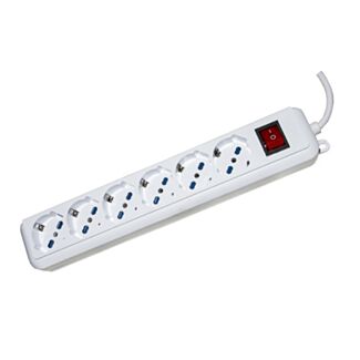 Link LKMP06 power strip 6 universal outlets ITA/Schuko 10/16A - plug 16A with switch white