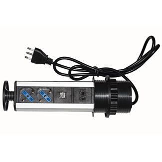 Link LKMPT02 power strip desk pop-up with 2 outlets 16A female ITA/Schuko, 1 RJ45, 1 RJ11, 2 USB