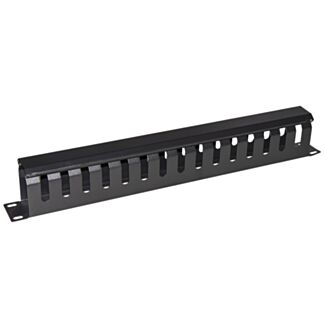 Link LKORG1UD pannello guidacavi per armadi rack 19" 1U a gabbia nero 483x42x70 mm in metallo