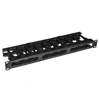 Link LKORG1UDS pannello guidacavi per armadi rack 19" 1U a gabbia colore nero, alta densita' profondita' 11 cm con coperchio apribile