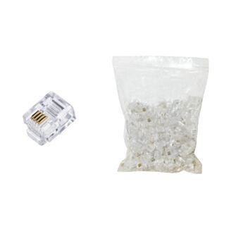 Link LKPL64 pack of 100 plug telephone 6 positions 4 contacts 6p4c RJ11