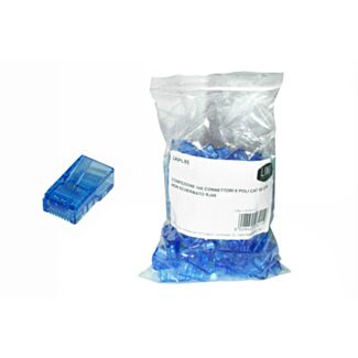 Link LKPL85B pack of 100 connectors 8 pin CAT 5E UTP unshielded RJ45 blue