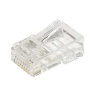 Link LKPL85I pack of 100 connectors 8 pin CAT 5E UTP unshielded RJ45 with insert for cable flexible