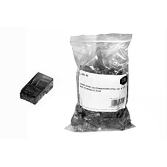 Link LKPL85N pack of 100 connectors 8 pin CAT 5E UTP unshielded RJ45 black for cable flexible